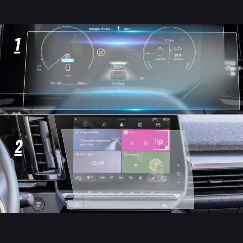 Renault Megane E-Tech 2023-2025 Multimedya ve Gösterge Panel Nano Ekran Koruyucu
