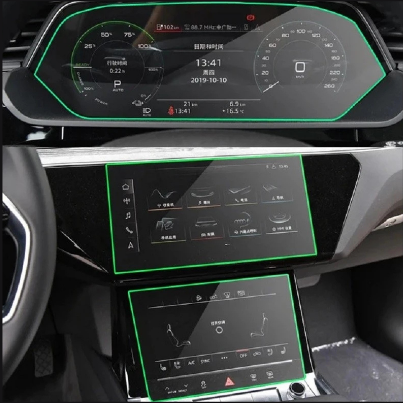 Audi Q7 2019-2025 Gösterge Alt ve Üst Multimedya Ekran Koruyucu 3 lü set