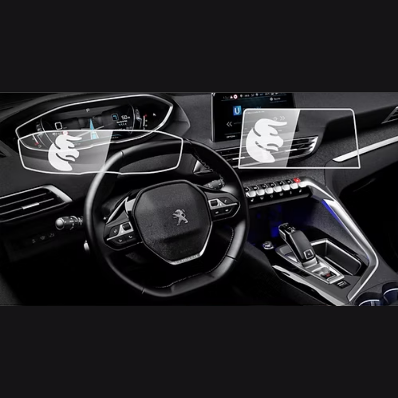 Peugeot 3008 Multimedya ve Gösterge Ekran Koruyucu Set (2 Parça) (2016-2024)