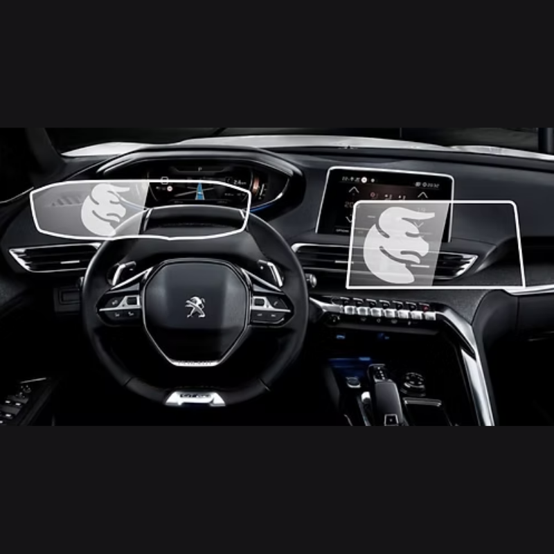 Peugeot 5008 Multimedya ve Gösterge Ekran Koruyucu Set (2 Parça) (2016-2024)