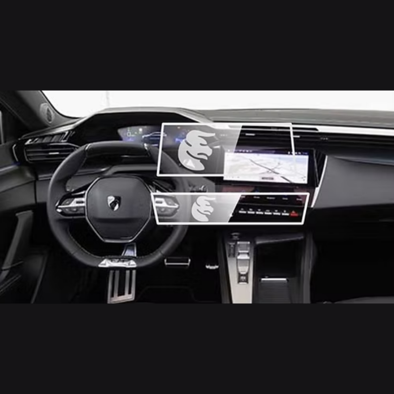 Peugeot e-308 Multimedya ve Alt Kontrol Ünitesi Ekran Koruyucu Set (2 Parça) (2024-2025)