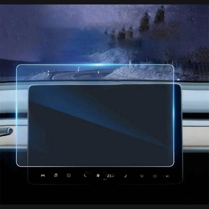 Tesla Model Y Ekran Koruyucu Araç Multimedya Temperli Cam Konsol Koruyucu